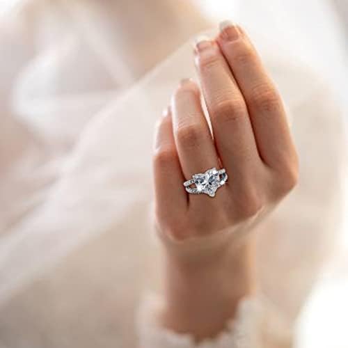 2023 חדש חדש משובץ טבעת יהלום בצורת לב אופנתית טבעת אירופה ונשים טבעת עגיל קלאסית טבעת טבעת יוקרה מתוקה