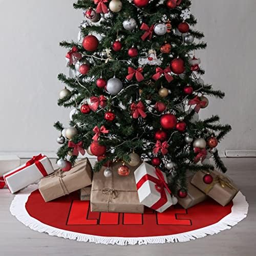 מוזיקה היא חיי חצאית עץ חג המולד חג המולד עץ עץ מחצלת ציצית קישוטים לקישוטים מסיבת חג 30/36/48 אינץ '
