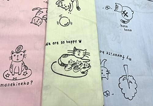 צבעי פסטל של אמורנפאן חתולים חתלתול מיאו בעלי חיים קריקטורה מודפסת כותנה בד תפירה לטלאים רקמה עשה זאת