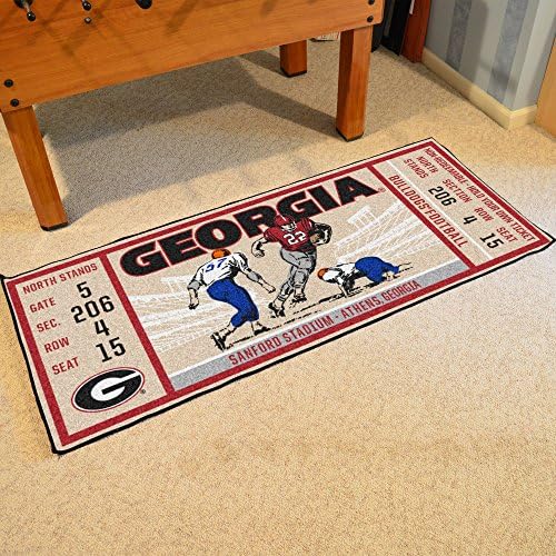 פאנמטים 23175 שטיח רץ לעיצוב כרטיסים של ג ' ורג 'יה בולדוגס - 30 אינץ'. 72 אינץ'. / ספורט מאוורר אזור שטיח, בית תפאורה שטיח