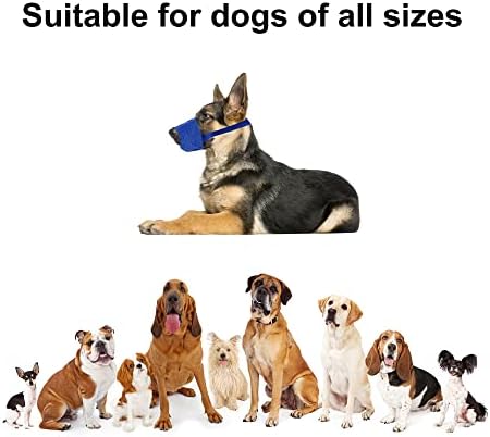 לוע כלבים לכלבים גדולים, לוע לכלב בגודל בינוני, לוע כלבים קטן לעיסה נביחה, עם רצועה ואבזם מתכווננים