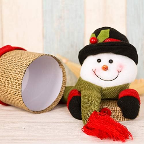 קופסת מתנה פשתן קישוט חג המולד במחיר סביר צנצנת ממתקים שלג חמוד, גודל: 2510 ס מ.