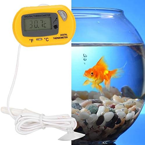 מדחום אקווריום חיישן LCD דיגיטלי מיכל דגים מיכל דגים מדחומי מים מבקר מד טמפרטורת חממה זוחלים עם כוס יניקה