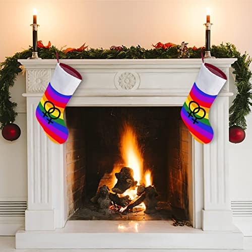 גאווה לסבית דגל להטבים גרבי חג המולד גרב עץ חג המולד קישוטים לסנטה קישוטים לקישוטים לחופשת אח 16.5