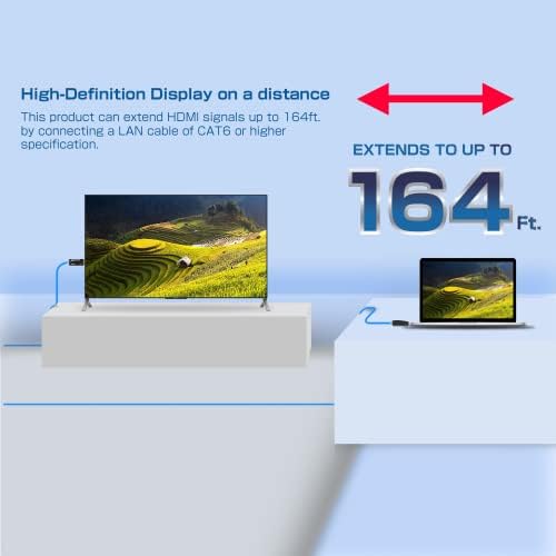 TEC HDMI ™ Extender 1080p@60Hz, 3D, מעל כבל CAT6/CAT 7 יחיד HD מלא ללא דחיסה שידור עד 164 FT, עיצוב PLUG & PLAY,