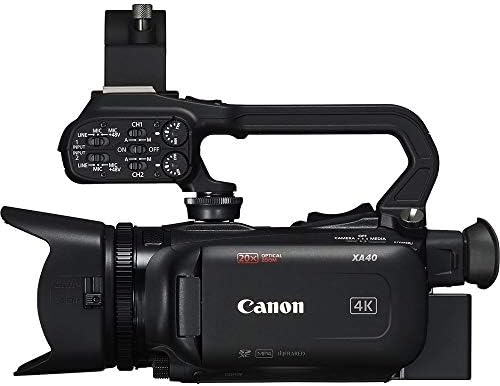 CANON XA40 מקצועי UHD 4K מצלמת וידיאו עם סוללה נוספת, תיק מרופד רך, כרטיס זיכרון של 64 ג'יגה -בייט, ערכת פילטר 3