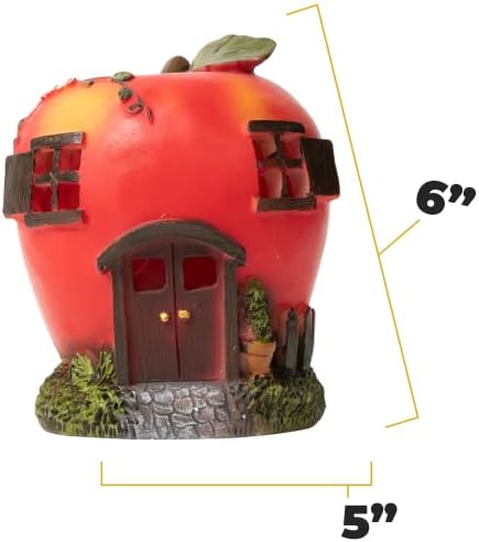 סמנכל תפוח פיות תפוחים אור סולארי אור לעיצוב בית וחיצוני, אפל האוס סולארי המופעל על גן גן אור גן פיות בית