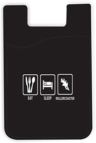 רקע שחור אוכל עיצוב רכבת הרים שינה - סיליקון 3M דבק כרטיסי אשראי נתיב ארנקים לאייפון/גלקסי אנדרואיד מארזים