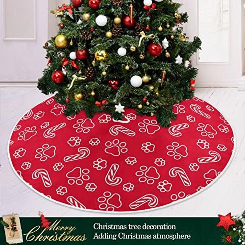 Oarencol Candy Candy בעלי חיים כפה חצאית עץ חג המולד אדום 36 אינץ 'מפלגת חג עץ לחג קישוטי מחצלת