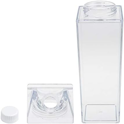 Yarlung 6 חבילה בקבוק מים קרטון חלב, 17 גרם קופסת חלב פלסטיק בהיר בקבוק מיץ מרובע נייד לטיולי ספורט חיצוניים קמפינג