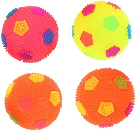 צעצועים 4 יחידות פלאש כדורגל פלאש צעצוע מהבהב כדורים קופצנים מהבהבים כדורים מקפצים מדליקים כדורים קופצניים עבור