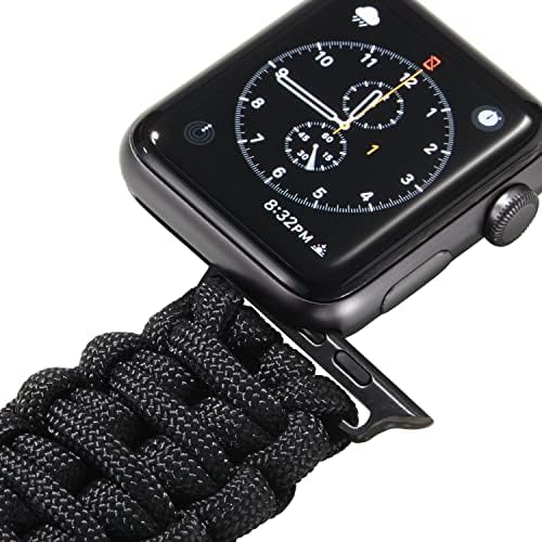 רצועת שעון Paracord Paracord Paracord - תואם ל- Apple Watch & Iwatch Series 42 ממ 44 ממ 45 ממ 49 ממ, 550 Paracord