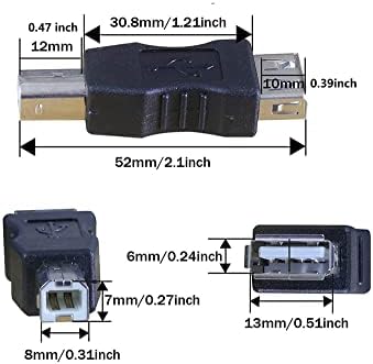 Shanfeilu USB 2.0 נקבה ל- USB B מתאם הדפס זכר ממיר מתאם USB AF/BM תקע 2 PCS