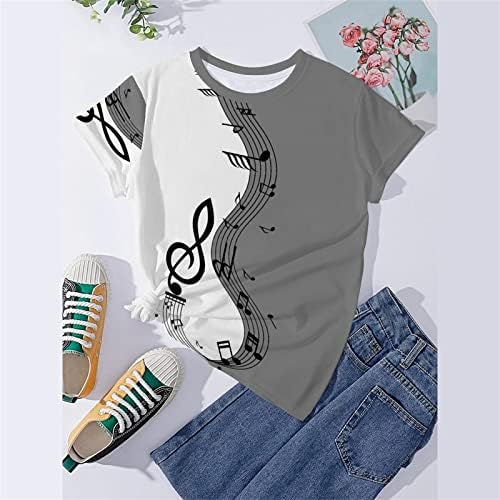 בינוני חולצה חולצות לנשים בציר מוסיקלי הערה הדפסת טיז חולצה מתנה חולצה למעלה חג המולד חולצות
