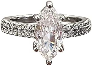 נשים של בציר מלא יהלומי טבעת אירוסין חתונה זירקון טבעת תכשיטי מתנת פאנק טבעות