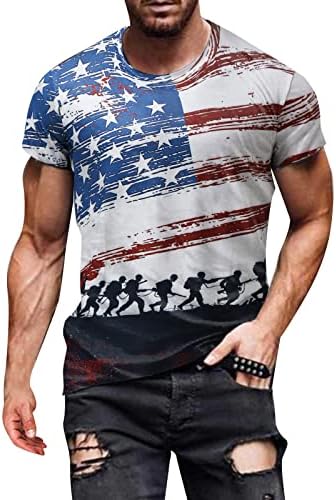 XXBR חולצות שרוול קצר לגברים, דגל אמריקאי הדפס טייז גרפי של חולצות פטריוטיות