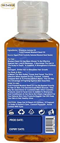 Nature Max Mustard Oil Essential Oils Organic Natural Undiluted Pure for Hair Skin Food & Kitchen Care Cold Pressed