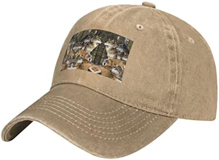 כובע ג'ינס רחיץ דבורי חמניות דבורי חמניות לגברים ונשים עם רצועת ראש מתכווננת, כובעי ביל שטוחים