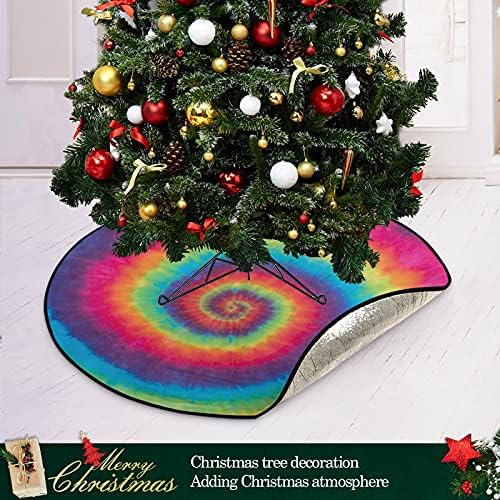 עניבת מערבולת צבע מחצלת עץ חג המולד אטום עץ עץ עץ מגש מגש שטיח מתחת לאביזר עץ חג המולד להגנה על הרצפה אספקת בית חג המולד