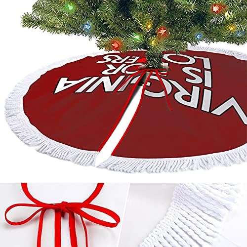 וירג'יניה מיועדת לאוהבים עץ חג המולד מחצלת חצאית עץ עץ עץ עם גדילים לקישוט חג המולד של מסיבת חג 48 x48