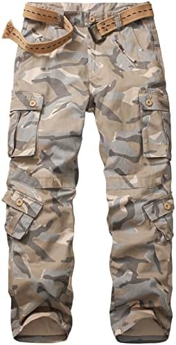 מכנסיים צבאיים מזדמנים של גברים BDU, קרב צבא בר טקטי Acu Rip Stop Camo Cargo מכנסי מכנסי מכנסיים עם 8 כיסים
