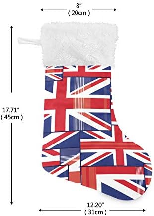 Pimilagu דגל בריטי גרבי חג המולד 1 חבילה 17.7 , גרביים תלויים לקישוט חג המולד