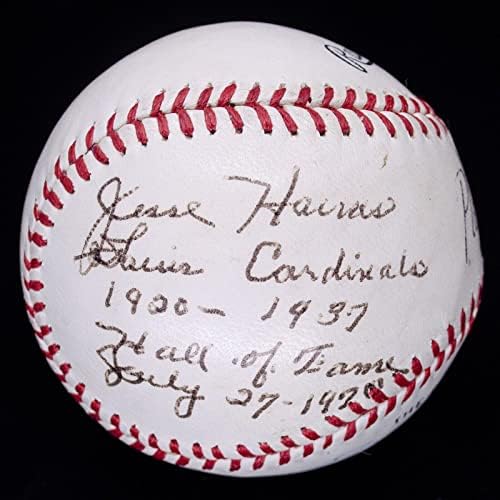 ג'סי היינס המדהים המדהים חתימה פעמיים בהיכל התהילה של הכתובת JSA LOA - כדורי בייסבול חתימה