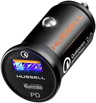 מתאם מטען לרכב של Hussell עבור מצית סיגריות - מטען מהיר, מטעני רכב ניידים 3.0 עם יציאות USB כפולות - מפלגות