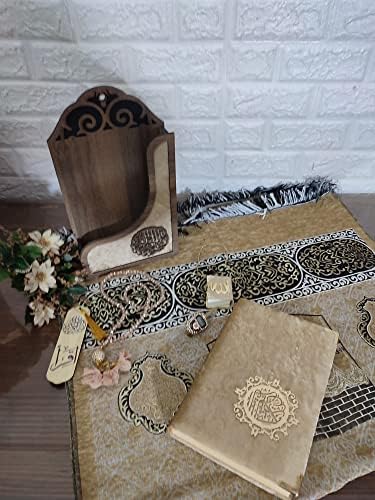 מתנה מתנה של ברידש יוקרה קטיפה ערבית קוראן טסבי טסבי עם קופסה מיוחדת, מתנות רמדאן אסלאמיות עיד מובארק טובות