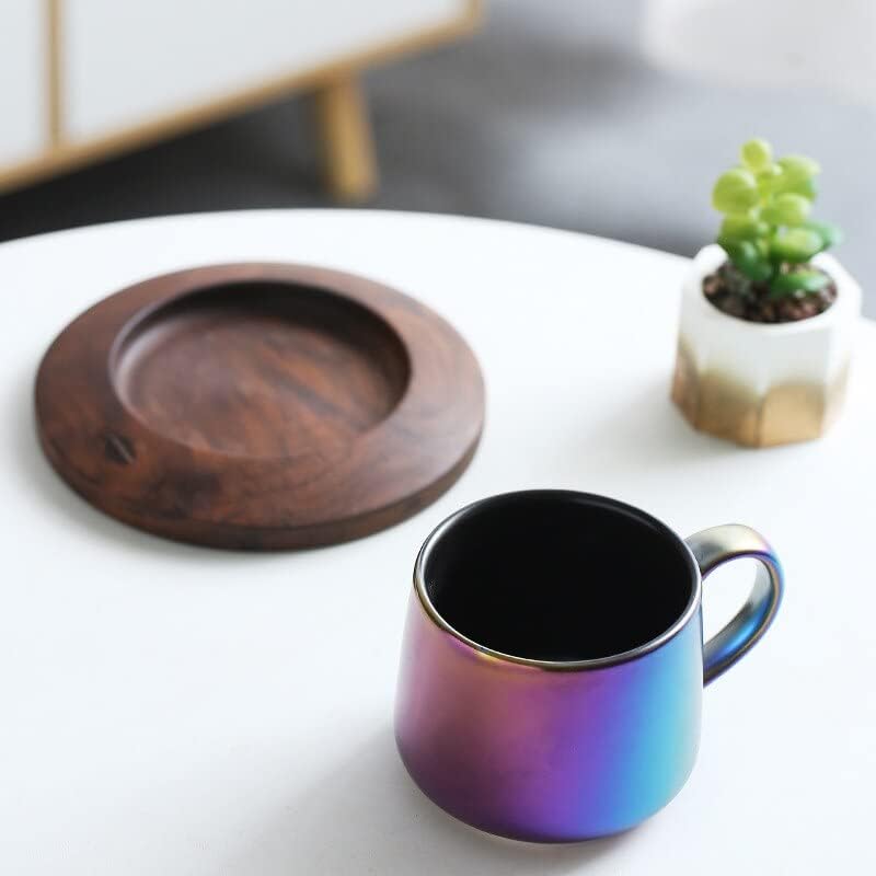 MADI קיי מעצבת כוס קפה קרמיקה יצירתית צלחת אגוזי אגוז גבוהה רטרו אחר הצהריים סט תה פשוט כוס תה כבש כוסות 创意 陶瓷 咖啡杯 高