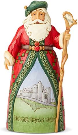 Enesco Jim Shore Heartwood Creek Santa's ברחבי העולם אירי אירי, 7.1 אינץ ', רב צבעוני