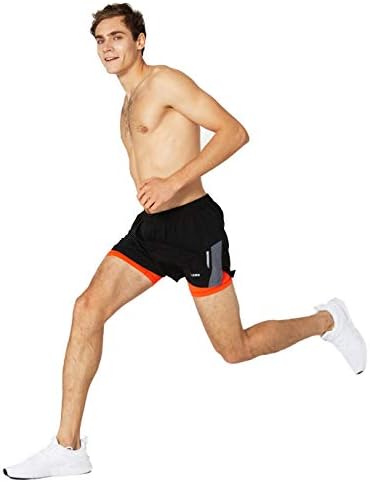 טלרון גברים של 2 ב 1 ריצה מירוץ מכנסיים קל משקל 3.5 אינץ מהיר יבש מרתון אימון כושר יוגה מכנסיים רוכסן כיס