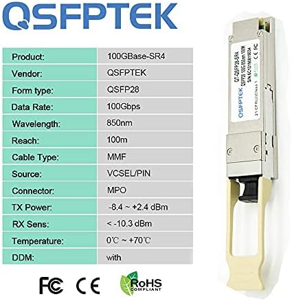 100 גר 'QSFP28 המשדר, 100GBASE-SR4 מודול MTP/MPO Multimode LAN WDM עבור סיסקו QSFP-100 גר' -SR4-S
