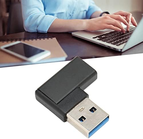 מתאם USB C זווית ימנית, תקע של 90 מעלות ומשחק USB 3.0 A ל- USB C מתאם למחשבים ניידים טלפון מחשב