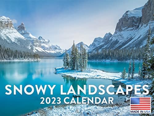 לוחית נוף שלג 2023 לוחות שנה תלויים בקיר חודשי נסיעות טבע צילום סצנת חורף מושלגת מתכנן גדול 24 חודשים - 2023