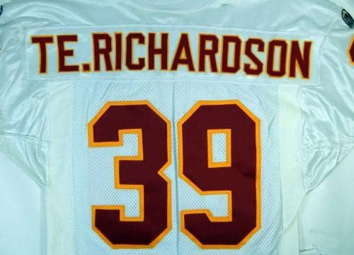 1995 ראשי קנזס סיטי טרי ריצ'רדסון 39 משחק הונפק ג'רזי לבן 44 DP17050 - משחק NFL לא חתום משומש גופיות