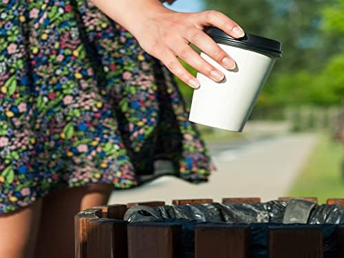 מגל גרזן 50 חבילה 8 גרם כוסות נייר קפה חד פעמיות עם מכסים ומערבבים קשיות למשקאות קפה, תה, שתייה קרה, שוקולד חם