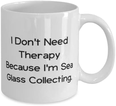 מתנות לאיסוף זכוכית ים לחברים, אני לא צריך טיפול, זכוכית ים ייחודית איסוף ספל 15 oz 15oz, כוס מחברים, מצחיק, חוף,
