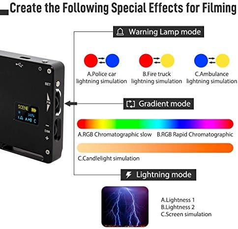 RGB במצלמה LED וידאו אור, MOMAN ML9R 2500K-8500K ניתן לעמעום עם סוללה נטענת מובנית, CRI 96+/TLCI 98+, סגסוגת אלומיניום גוף