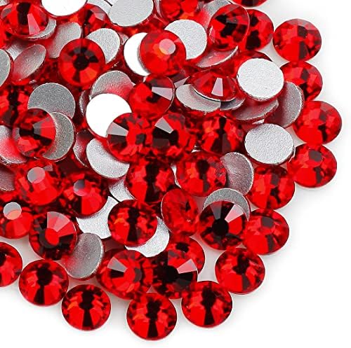 ג ' יני קריסטל 20 אבני חן אדומות 1440 יחידות, 10 ברוטו 5 ממ סיאם שטוח זכוכית ריינסטון, יהלומים לחתוך אבני חן עבור מלאכת יד,מסמרים,פנים,