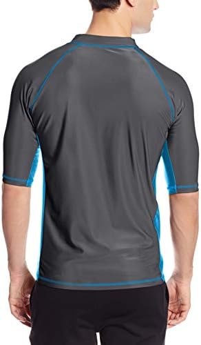 קנו גלישה כספית לגברים UPF 50+ שרוול קצר שמש מגן על חולצת שחייה