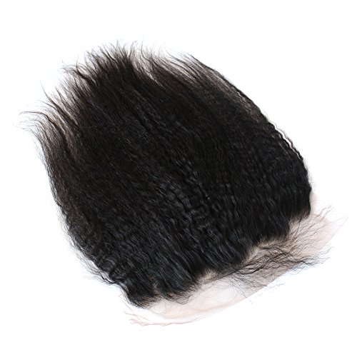 זגזג שיער קינקי ישר 13 * 6 תחרה פרונטאלית סגירה ברזילאי שיער טבעי מראש קטף טבעי קו שיער אוזן לאוזן מלא תחרה סגר עם