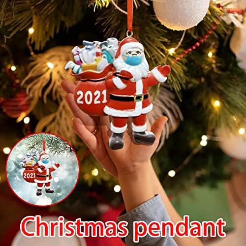 עץ תפאורה 2021 קישוטי מסכת פנים קישוטי חג המולד של סנטה לחג המולד לובש כוסות חלקי חלקי נברשת תלייה ביתית