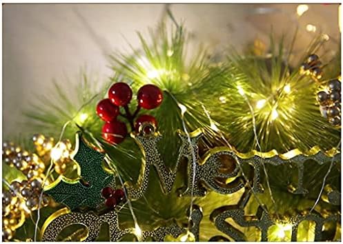 סימולציה של זרי דלת גרלנד קישוט חג המולד גרלנד ריאליסטי פרח מלאכותי אורן מחט מחט עלה דלת וקישוטים חלונות חג המולד/זרים