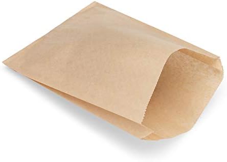 קראפט נייר כריך סגנון שקיות 6 איקס 1 איקס 8 יבש שעווה גריז עמיד שקיות. מושלם עבור כריכים, עוגיות, מאפים, להוציא,