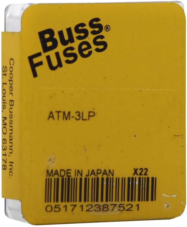 Bussmann ATM -3LP פרופיל נמוך כספומט נתיך נתיך רכב - 3 אמפר, 5 חבילה
