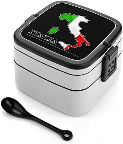 דגל מפה של איטליה מצחיק הכל בכלי צהריים בנטו קופסה אחת עם כף לפיקניק עבודות נסיעות