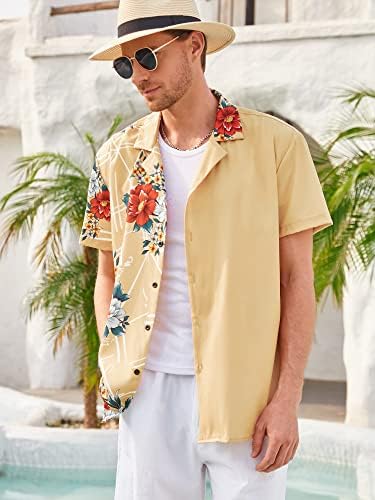 חולצות כפתור מזדמן של זאפול לגברים חולצות פרחוניות בהוואי חולצות חוף חופש חולצות חולצות 2023