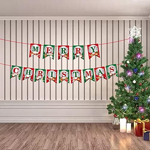 Haodestart באנרים לחג המולד שמח לעץ קיר אח, עיצוב קיר לחג המולד לבית התלויים קישוטי חג המולד מקורה בית חג המולד