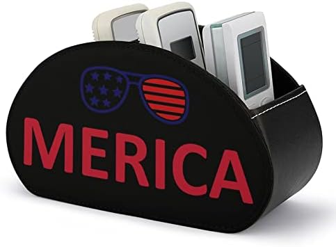 הדפסת דגל אמריקאית הדפסת טלוויזיה טלוויזיה בשלט רחוק מחזיק תיבת עור PU מעור 5 מגש למארגן שולחן עבודה
